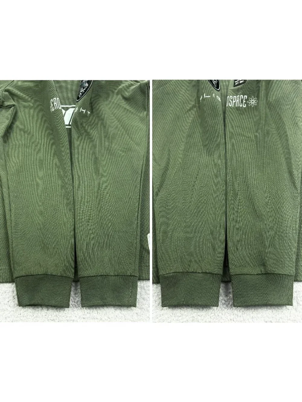 Air Jordan Top Mens Medium M Olive Green Essentials Long Sleeve Rugby Polo Shirt